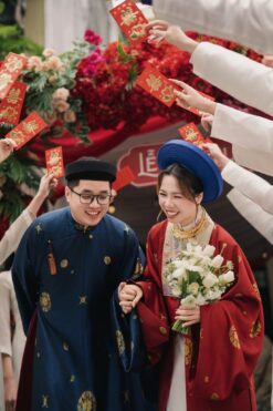 Xích Lam Giao Duyên - Mối nhân duyên trời định trong tà áo Cổ phục cưới truyền thống