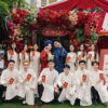 Đội ngũ bê tráp diện cổ phục cưới và áo dài truyền thống tại Hoa Nghiêm Bridal.
