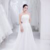 Váy cưới suông cúp ngực corset ren hoa 3D thanh lịch